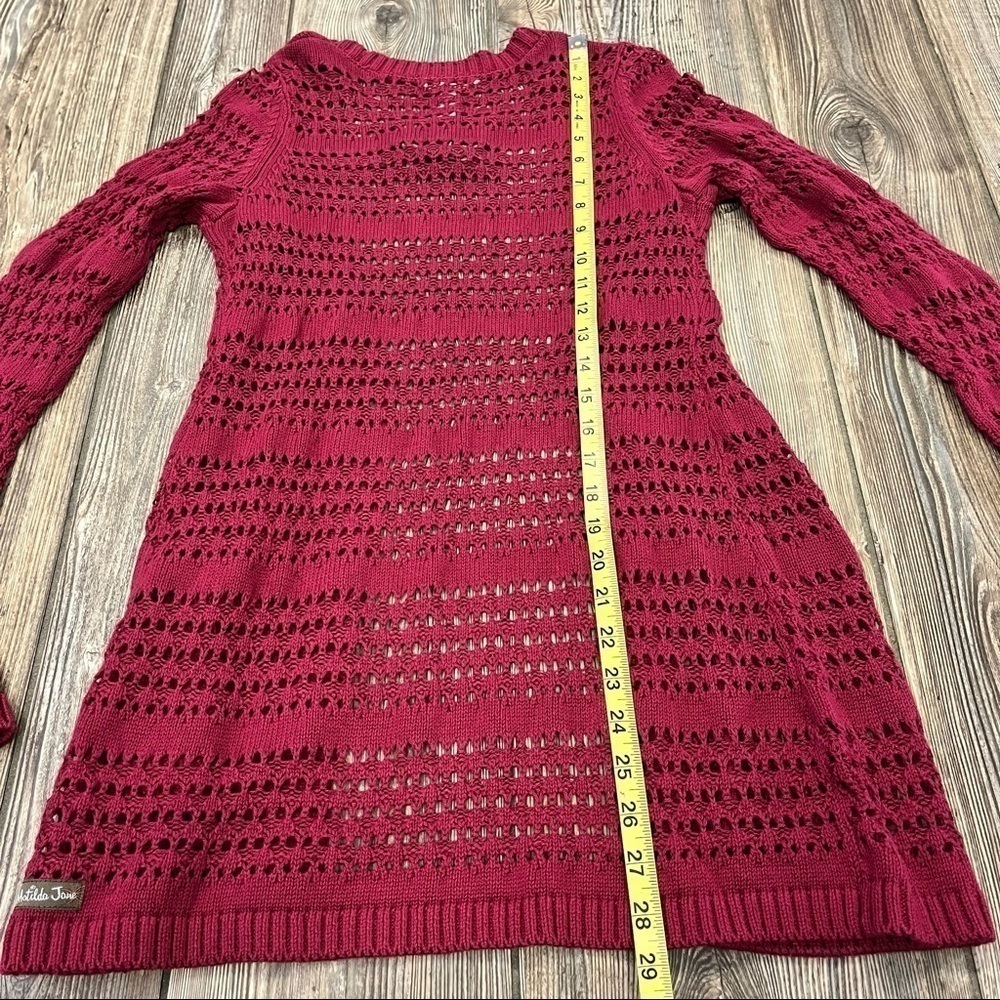 MATILDA Jane A Stitch In Time Cardigan Sweater XS NWT Burgundy Wine Red - Picture 10 of 10